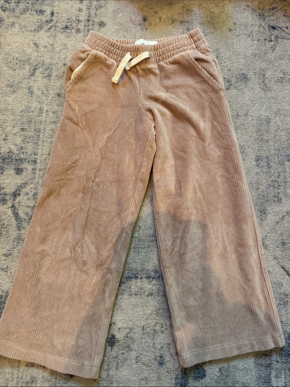 abercrombie kids Taupe Corduroy Wide-Leg Joggers